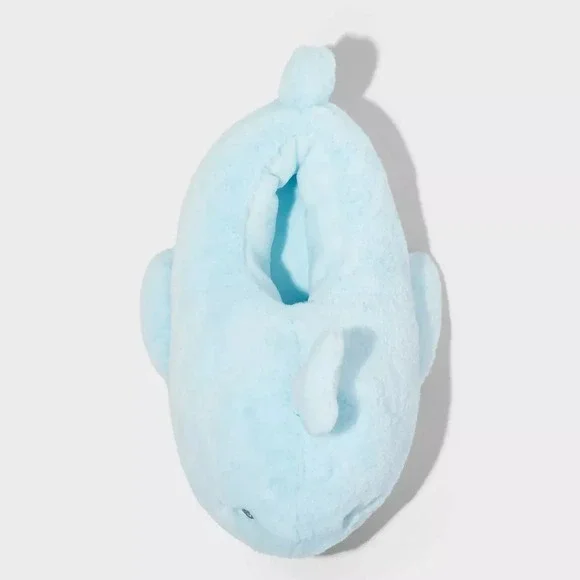 Girls' Whale Character Slippers – Cat & Jack Blue Size 13-1 New With Tags - Picture 4 of 9